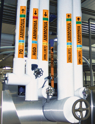 ammonia pipe marking